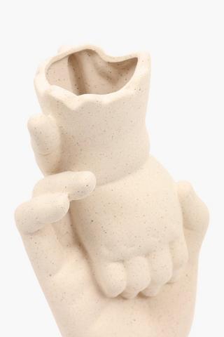 Holding Hands Ceramic Vase