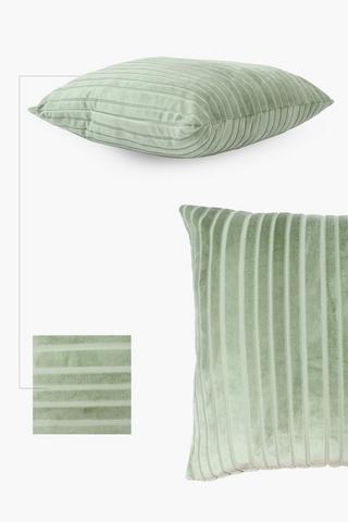 Velvet Knife Edge Stripe Scatter Cushion, 60x60cm