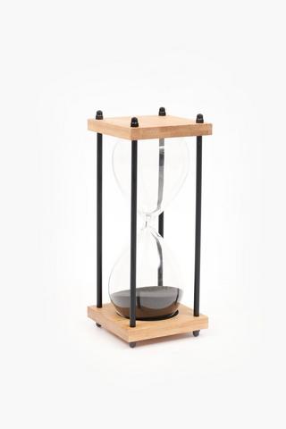 Meridian Glass And Wood Timer, 11x25cm