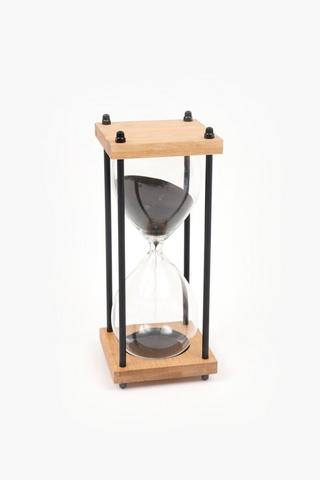 Meridian Glass And Wood Timer, 11x25cm