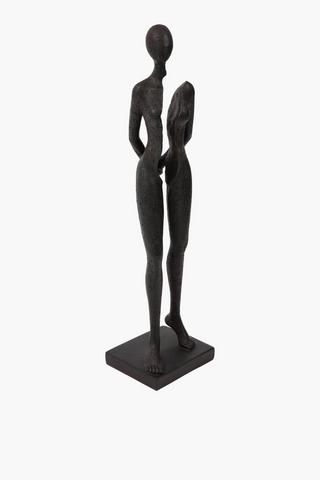 Abstract Wooden Lady Statue, 12x54cm
