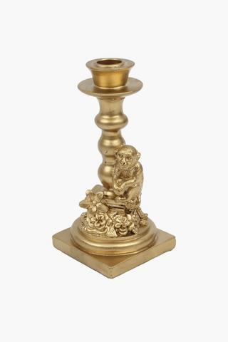 Resin Monkey Dinner Candle Holder, 8x18cm