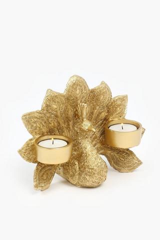Peacock Tealight Holder, 20x15cm