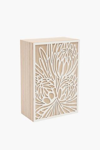 Protea Laser Cut Storage Box, 27x16cm