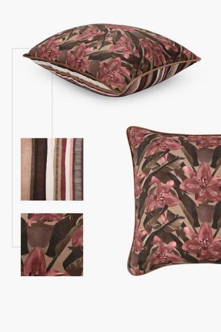 Printed Cosima U And G Feather Scatter Cushion, 60x60cm