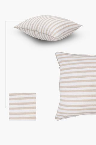 Premium Stripe Polycotton Feather Scatter Cushion, 60x60cm