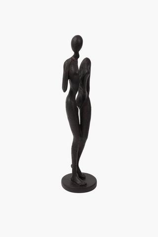Abstract Wooden Lady Statue, 12x45cm