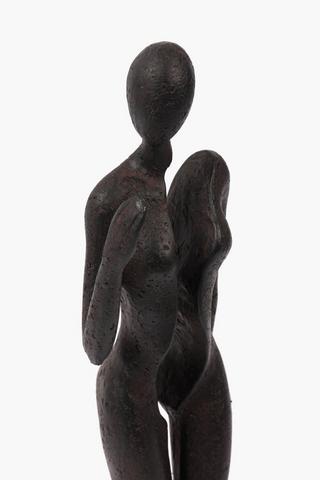 Abstract Wooden Lady Statue, 12x45cm