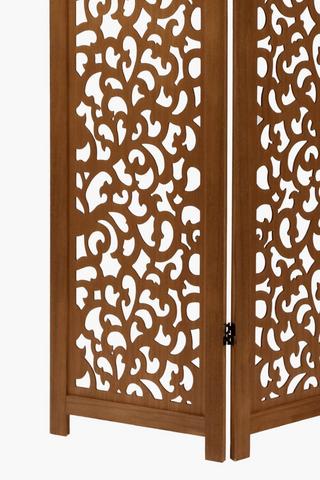 Scroll Carved 3 Panel Screen