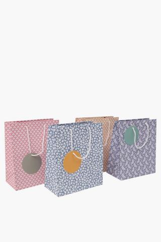 4 Pack Ditsy Gift Bag Set Medium