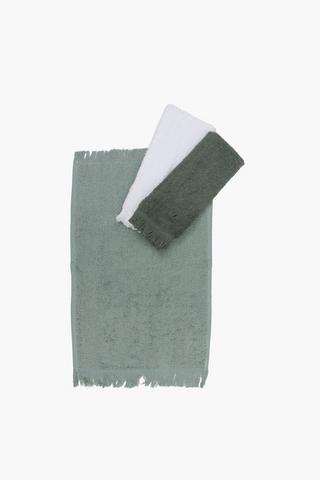 Polycotton 3 Piece Fringe Guest Towel Pack