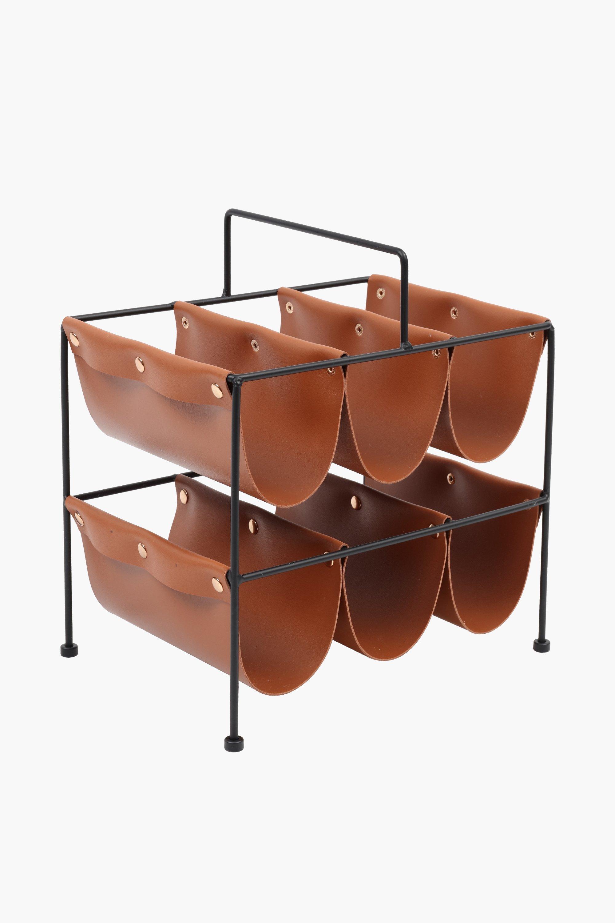 Metal And Pu Wine Rack