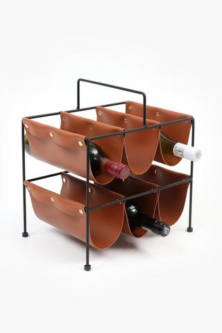 Metal And Pu Wine Rack