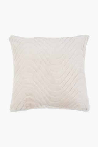 Faux Fur Wavy Scatter Cushion, 50x50cm