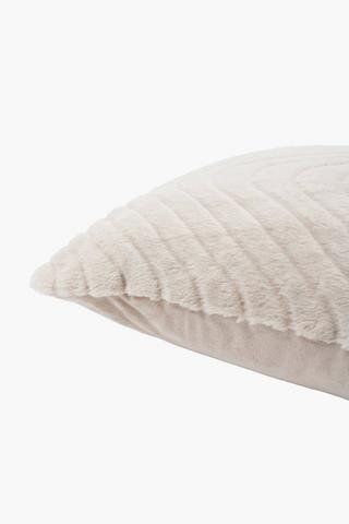 Faux Fur Wavy Scatter Cushion, 50x50cm