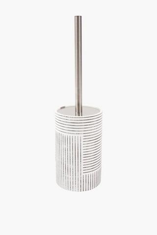 Stripe Polyresin Toilet Brush Set