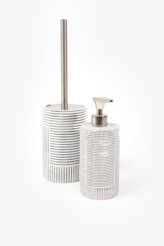 Stripe Polyresin Toilet Brush Set