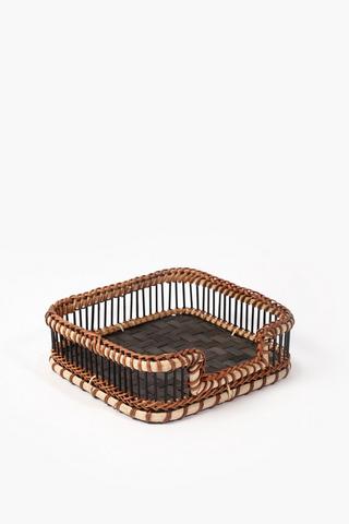Bamboo And Rattan Serviette Holder