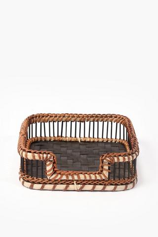 Bamboo And Rattan Serviette Holder