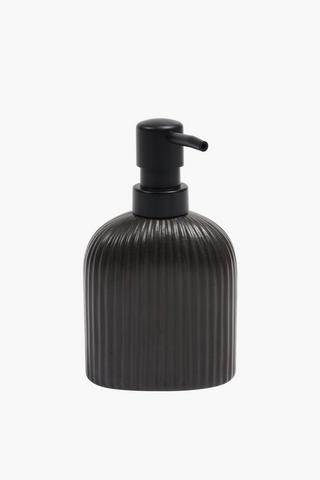 Ceramic Vertical Ribbed Soap Dispenser