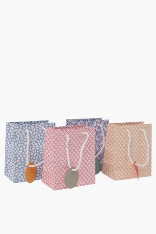 4 Pack Ditsy Gift Bag Set Small