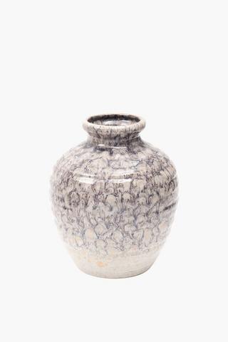 Glazed Ceramic Belly Vase, 17x20cm