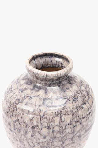 Glazed Ceramic Belly Vase, 17x20cm