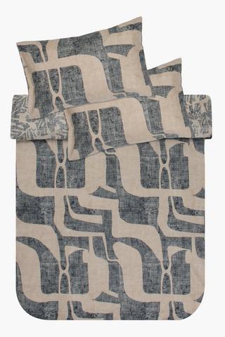 Polycotton  Faro Reversible Urban Abstract Duvet Cover Set