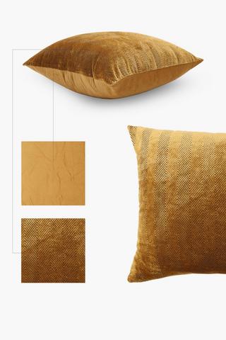 Premium Cut Velvet Rhea Feather Scatter Cushion, 60x60cm