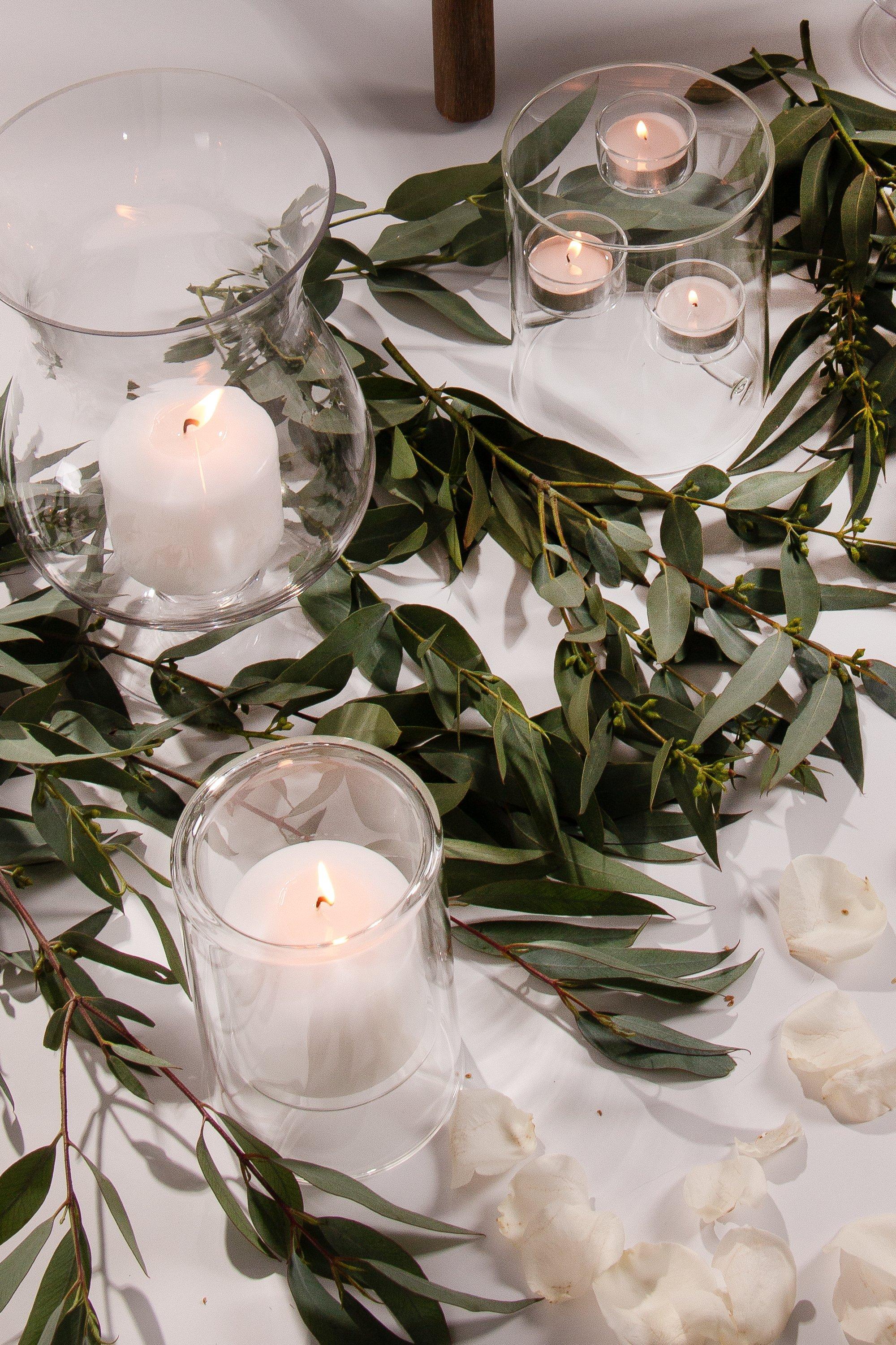 Double-wall Glass Candle Holder, 7x10cm