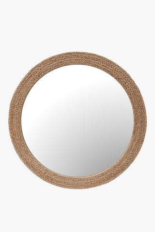 Jute Woven Mirror, 80cm