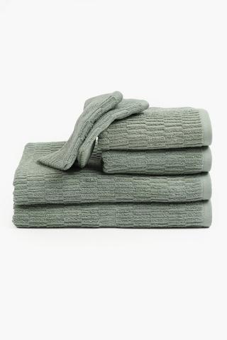6 Pack Textured Cotton Towel Set