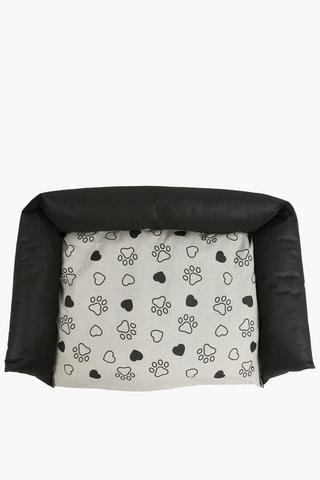 3 Side Stripe Paw Print Bed Large