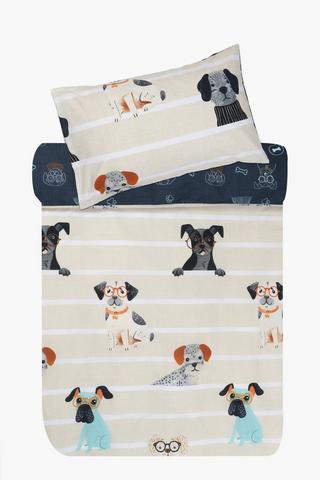 Polycotton Barkclay Doggos Reversible Duvet Cover Set