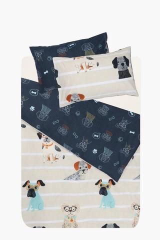 Polycotton Barkclay Doggos Reversible Duvet Cover Set
