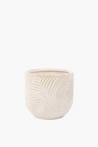 Sandstone Swirl Planter, 14x13cm