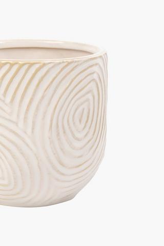 Sandstone Swirl Planter, 14x13cm