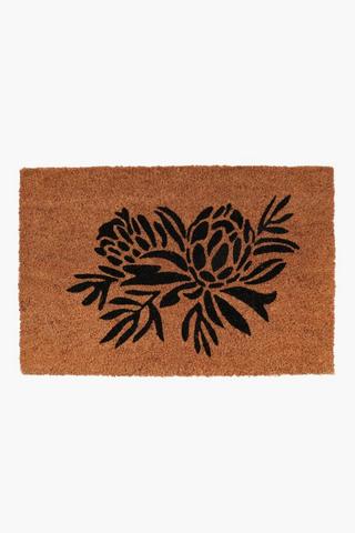 Printed Coir Protea Door Mat, 40x60cm