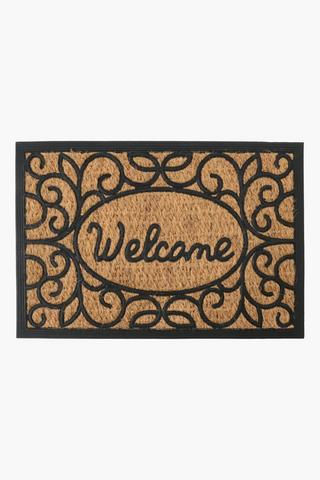 Coir And Rubber Welcome Door Mat, 40x60cm