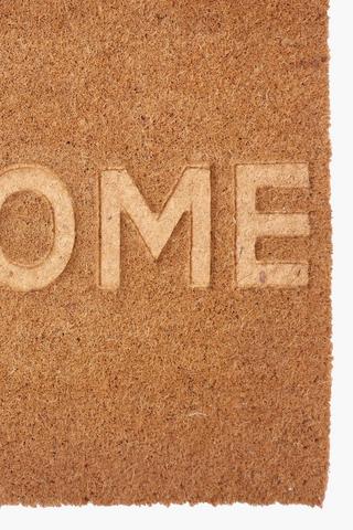 Coir Embossed Typography Door Mat, 45x75cm