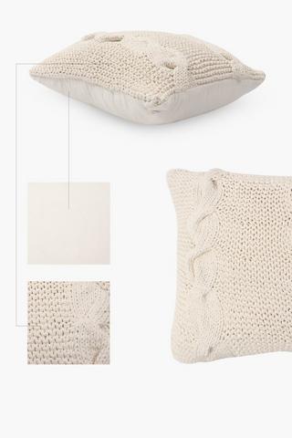 Premium Textured Knitted Vera Feather Scatter Cushion, 60x60cm
