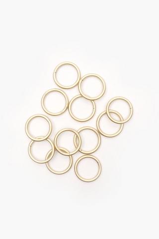 12 Pack Brushed Metal Rod Rings, 25mm
