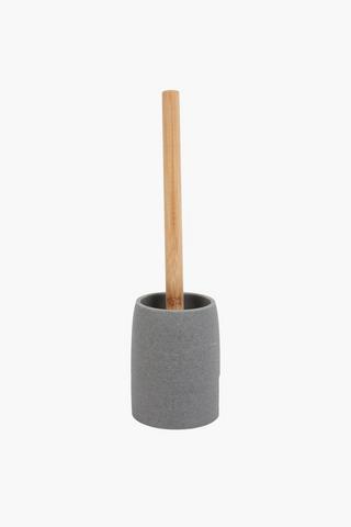 Polyresin Ribbed Bamboo Toilet Brush