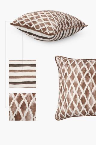 Printed Liam Geo U And G Feather Scatter Cushion, 60x60cm