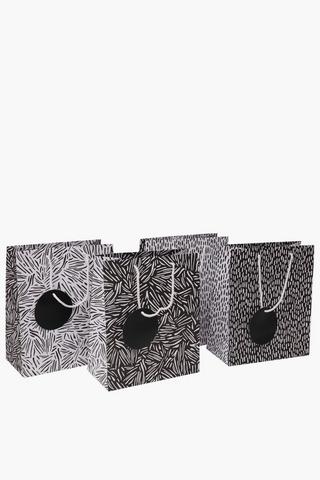 4 Pack Monochrome Abstract Gift Bag Set Medium