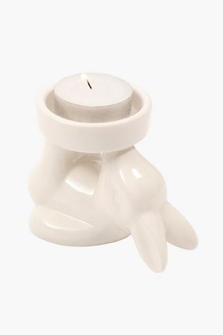 Lying Bunny Tealight Holder, 11x7cm