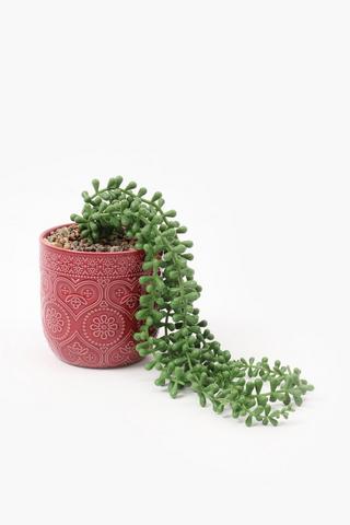 Embossed Pot Berry Heart Trail, 11x11cm