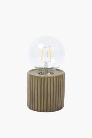 Ceramic Fluted Lampset, 8x16cm