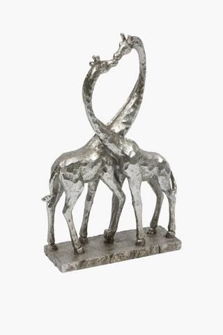 Giraffe Embrace Statue, 25x40cm
