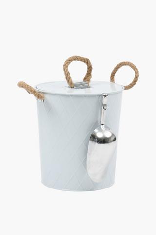 Rope Trim Ribbed Ice Bucket